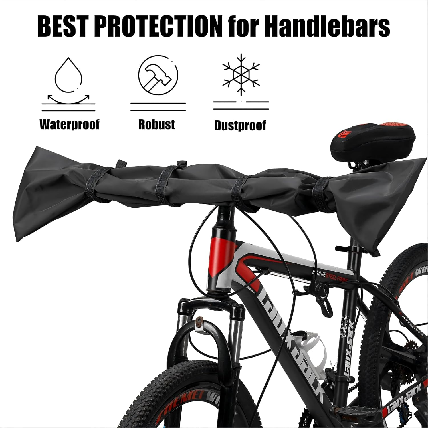 Besudo Handlebar Protective Cover for Ebike Transport Protection - Handlebar Protection Cover for Bicycle Handlebars - Bicycle Cover for Rear Carrier - Ebike Accessories as Handlebar Rain Cover -30-A image number 6