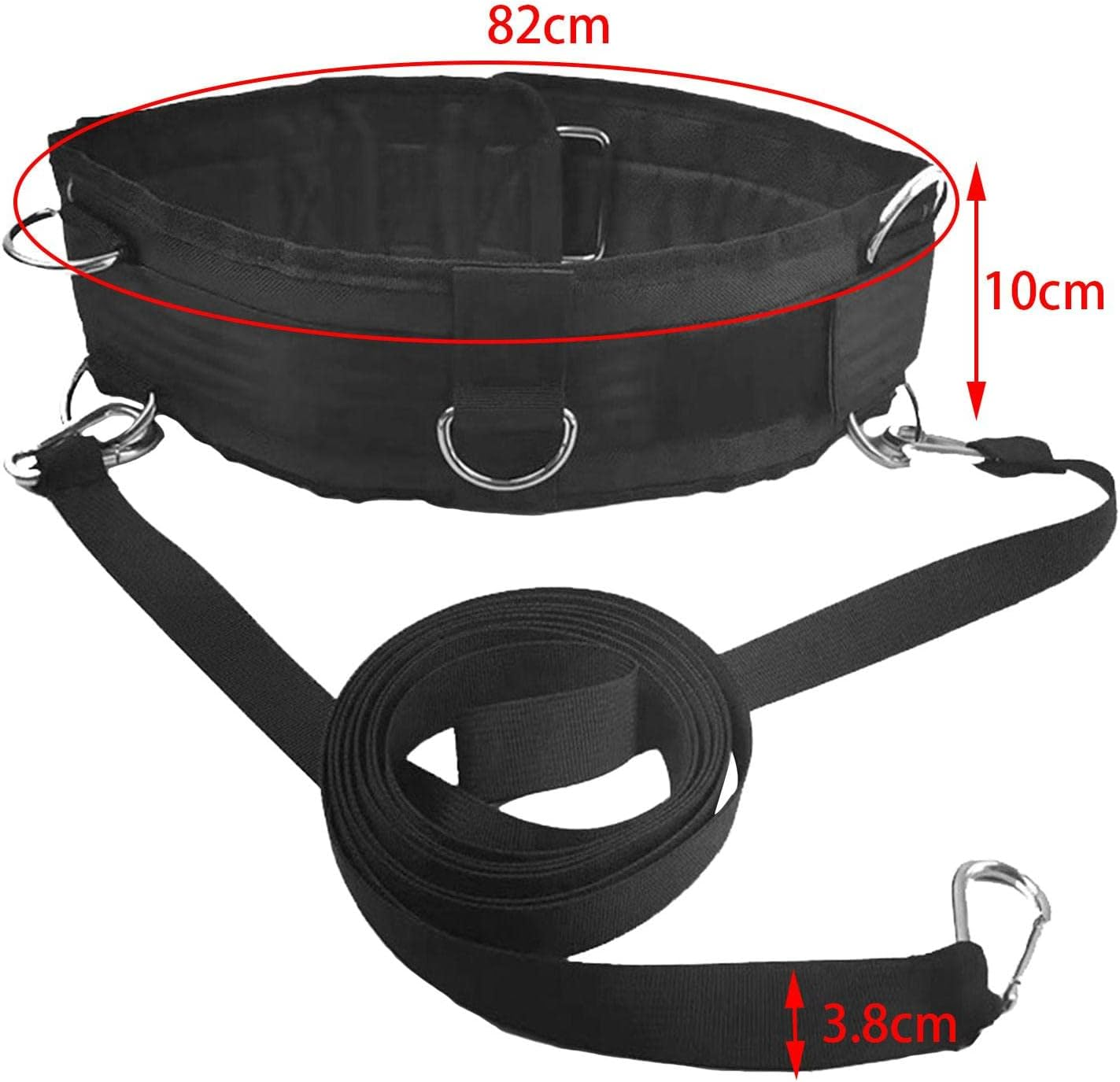 Simhoa Running Training Resistance Belt Gym Pulley Strap with Rings Workout Strap Waist Belt for Pulling Sled for Track Field, Sprinting, Rugby