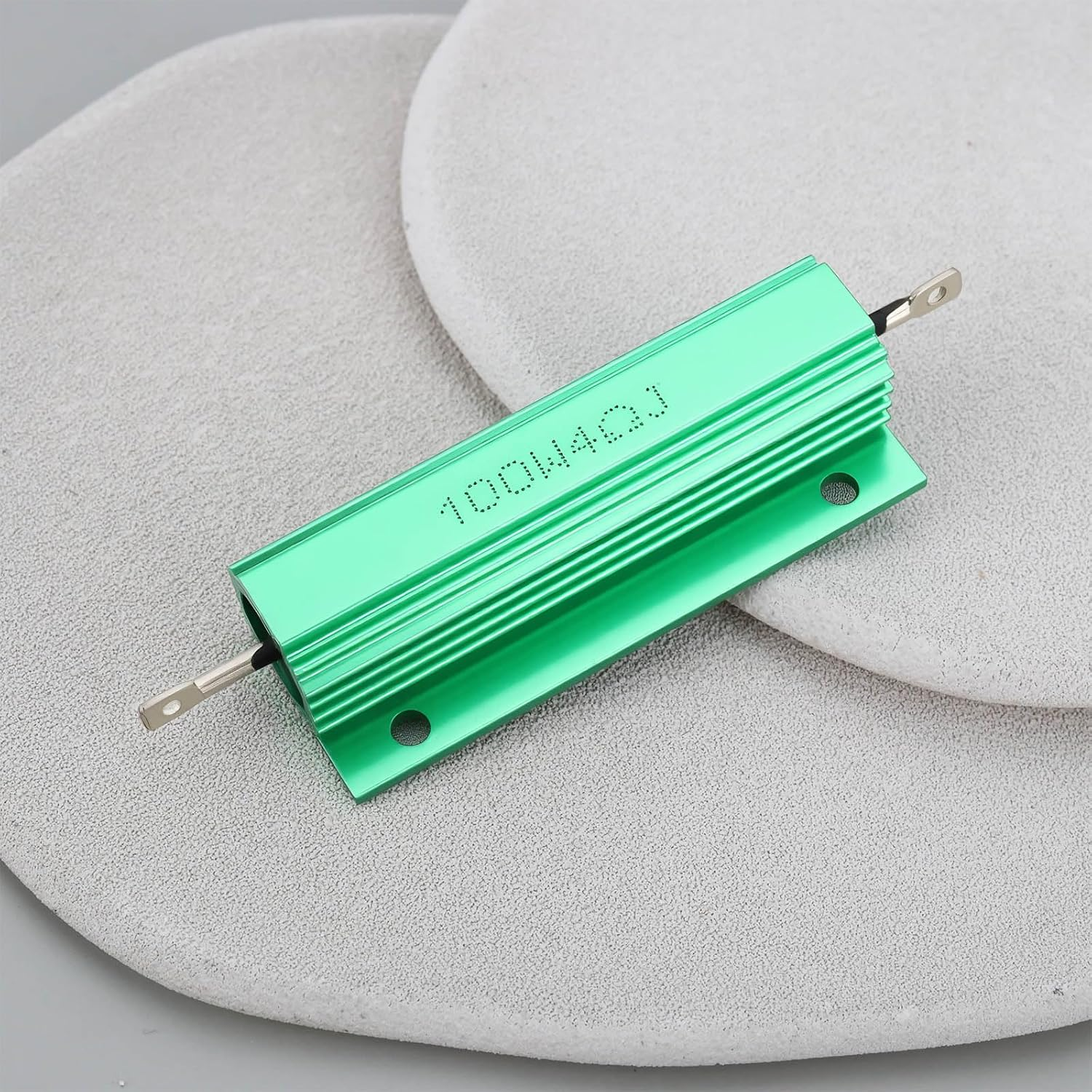 Create Idea 2PCS Aluminum Resistor Load Resistor 100W 4 Ohm for Power Supply Equipment Converter Elevator Green image number 4