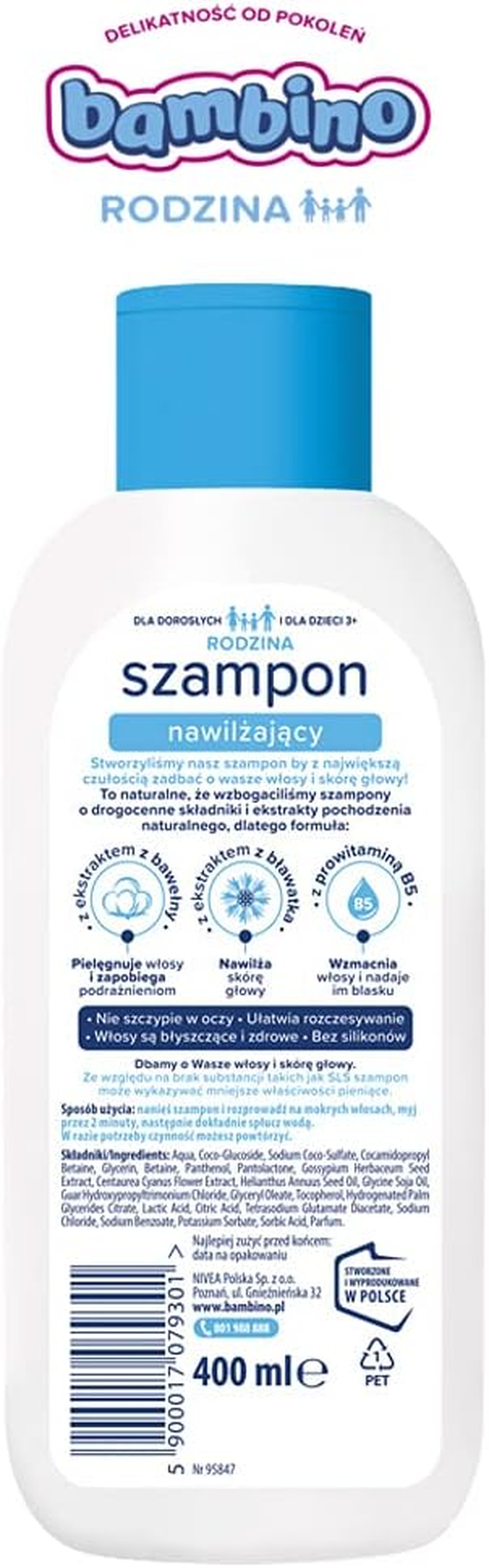 Bambino Family Moisturising Shampoo 400 Ml image number 1