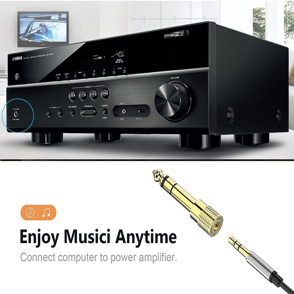 SAHENITEANA 4 Pcs 6.35 to 3.5 Headphone Adapter Jack / 3.5 to 6.35 Adapter,Audio Jack Adapter, Headphone Adapter for Aux Cable, Guitar Amplifier, Headphone, Guitar, Digital Piano Amp image number 5