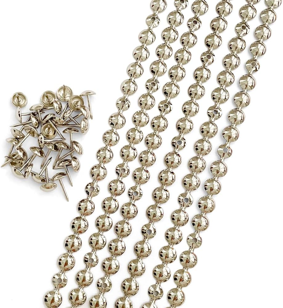 Let'S Decorate 10Meters D16Mm Upholstery Tacks Nickel Plated Sofa Nailhead Strips,Furniture Bench Sofa Tacks,Loosing Tacks Matched,Diy Furniture Accessory(M:16Mm Nickel)