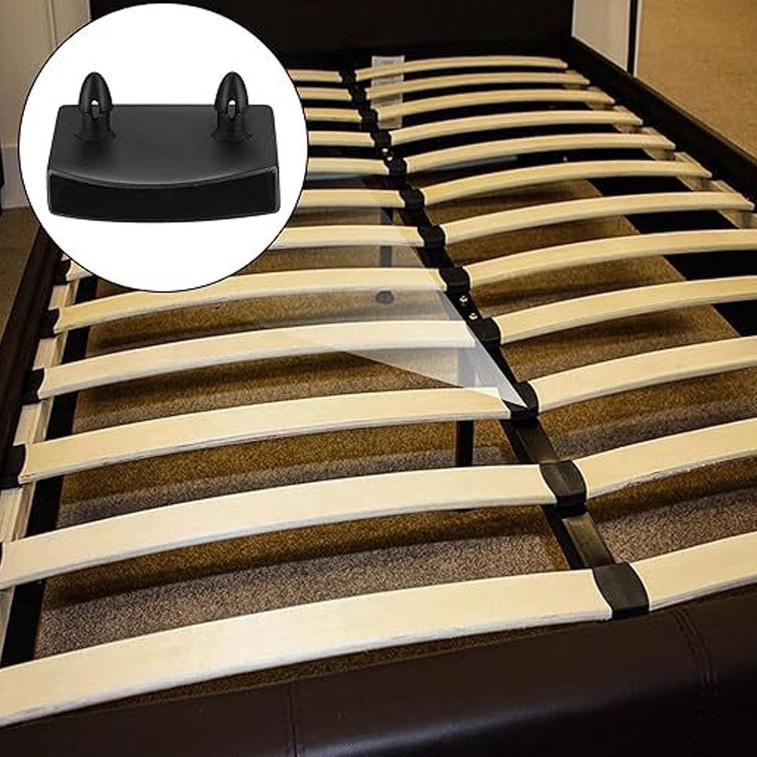 Bed Slat End Caps Kit, 72PCS Plastic Connector Kit for Wooden Metal Bed Frames, 57Mm Slats image number 1