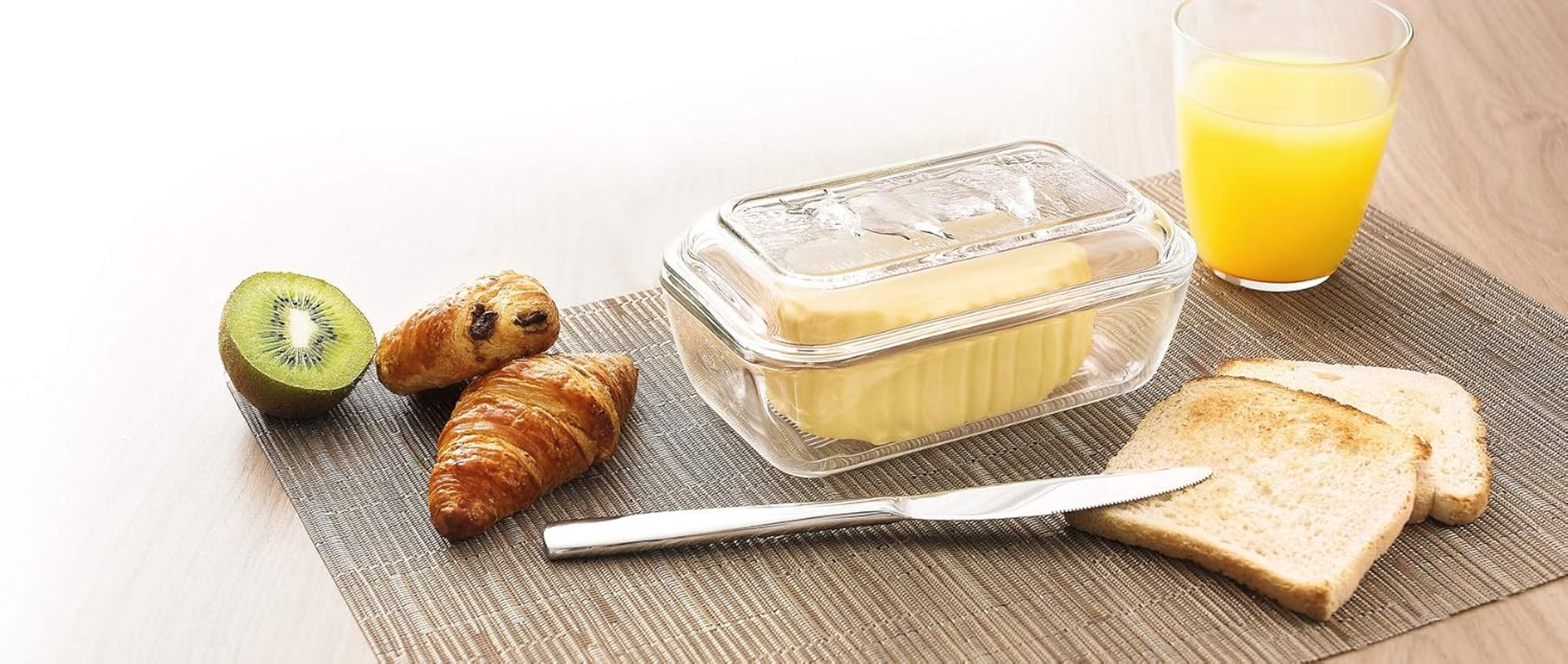 Arc International Luminarc Cow Butter Dish, 6-1/2-Inch by 2-3/4-Inch image number 1