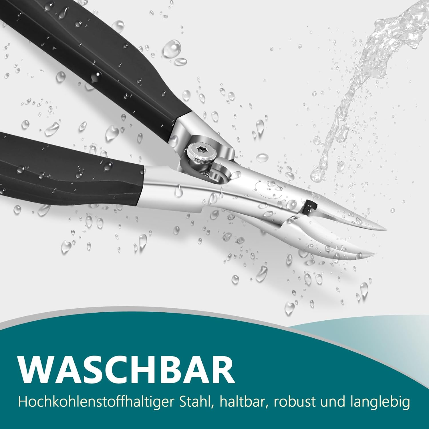 Precision Nail Scissors for Toenails and Fingernails, Sharp Stainless Steel Foot Nail Scissors for Thick and Deep Ingrown Toenails (Black) image number 1