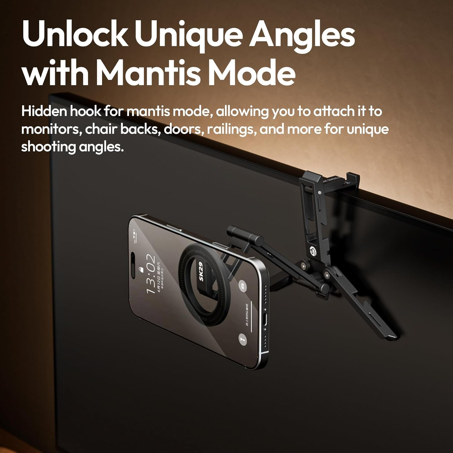 ULANZI SK29 Magnetic Phone Tripod, Foldable Mini Tripod Mount with Magsafe Phone Holder, Aluminium Cell Phone Stand with 1/4&rdquo;, Arca Uka Base, Travel Vlog Essentials for Iphone 17/16/15/14/13/12 image number 6