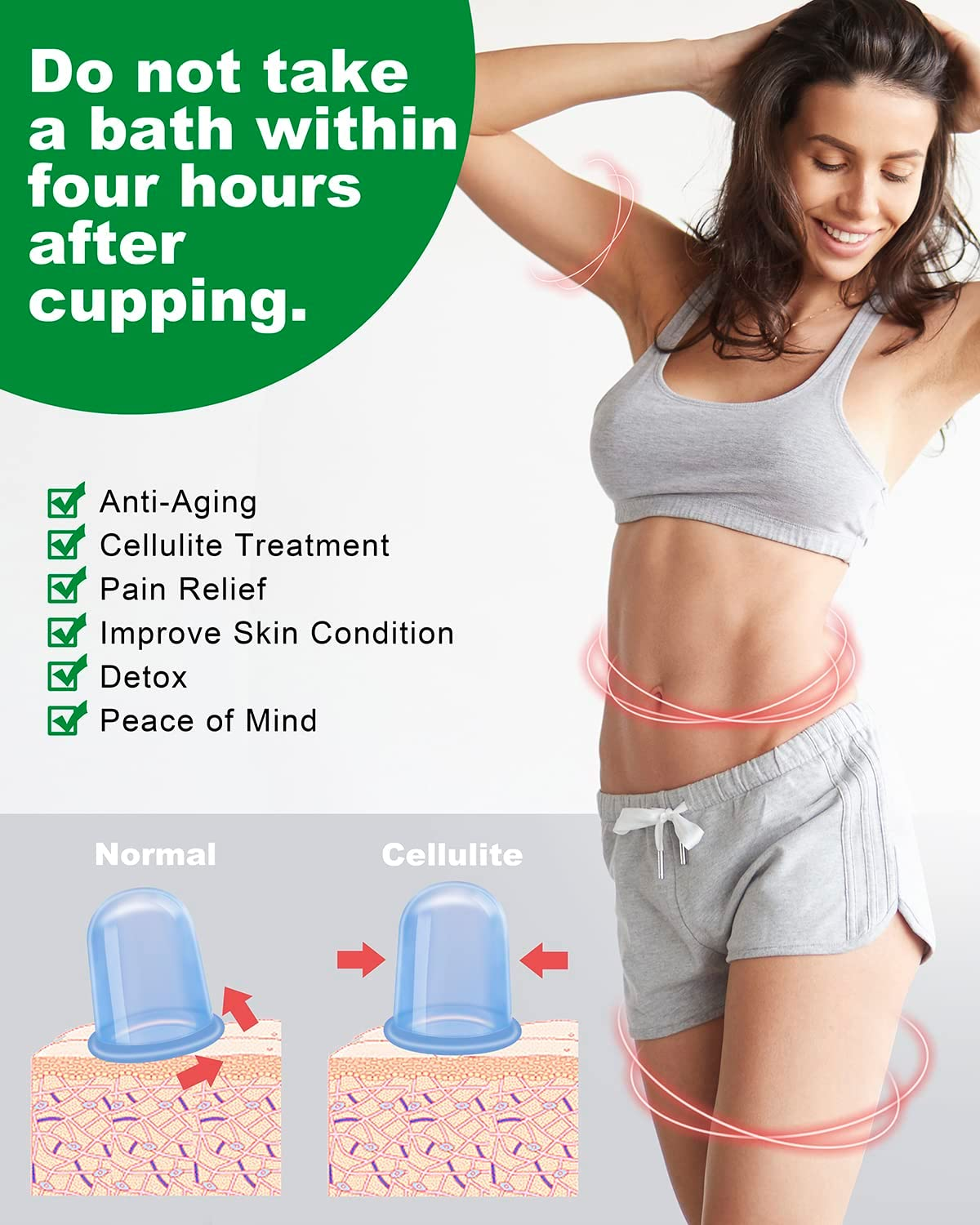 Silicone Cupping Therapy Sets, anti Cellulite Cup Massager - Vacuum Suction Cup for Cellulite Treatment - Amazing Cellulite Remover image number 5