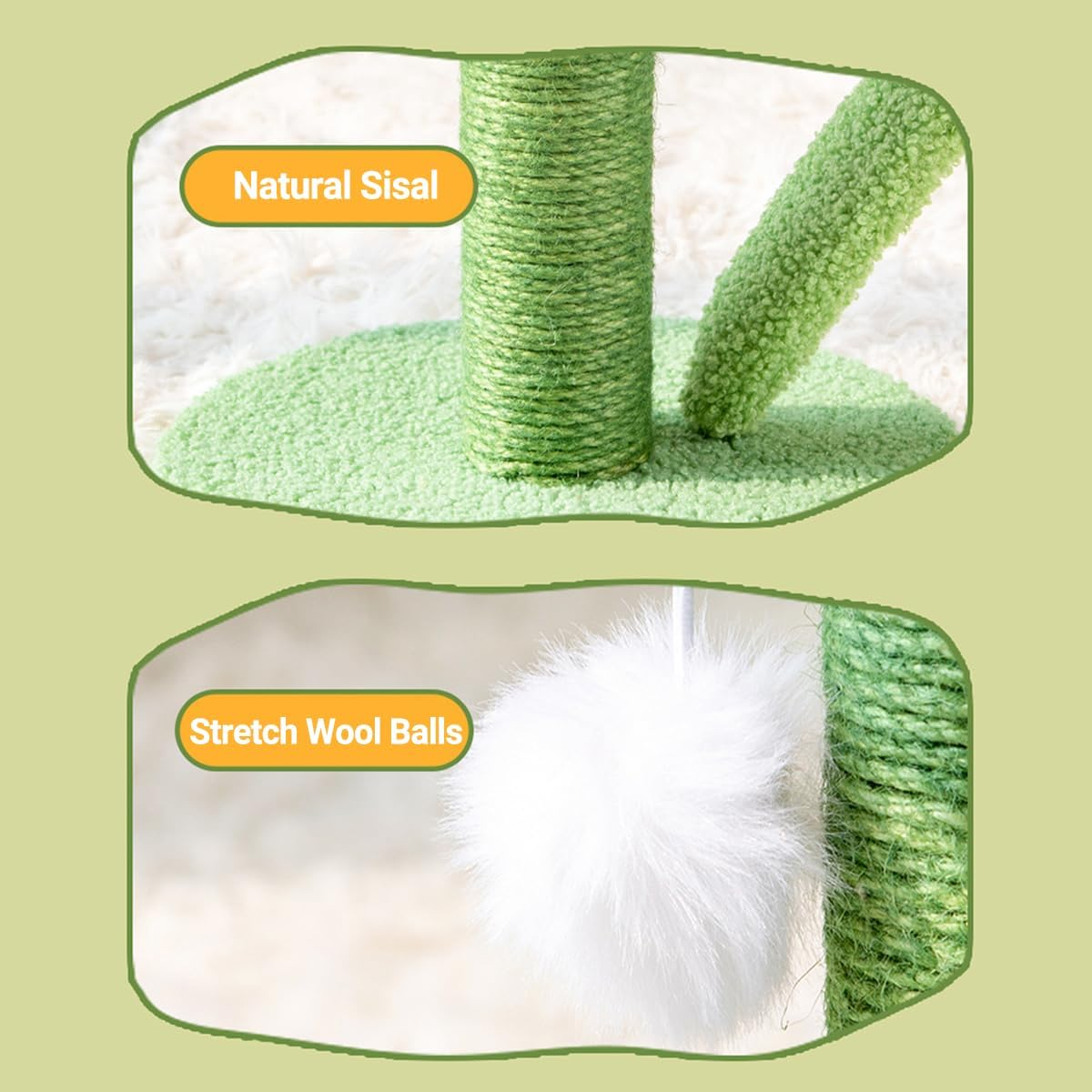 AIMALL Tulip Cat Scratching Post with Sisal Rope, Non-Shedding Crumbs, Cute and Fun Cat Toy, Durable Cat Supplies for Scratching, Height 15.75In, Base 9.84In image number 1