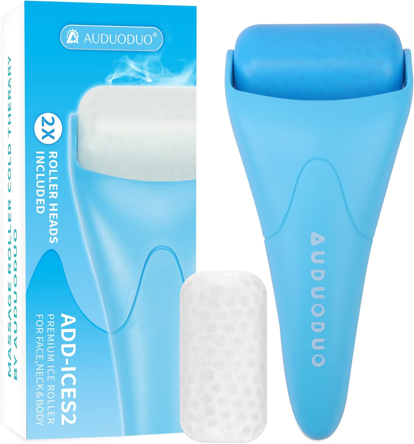 Ice Roller, Two Rollers Set, Big Size, Blue and White, Long Lasting Cold Treatment for Eye, Face and Body image number 5