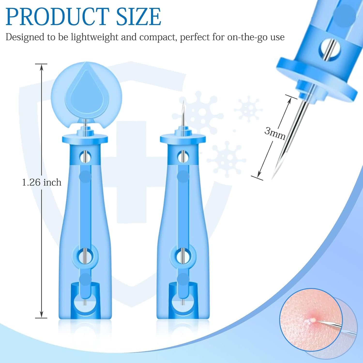 Blackhead Remover Tool 50Pcs Pimple Popper Kit Skin Care Acne Needle Nose Strips for Blackheads Pimple, Acne Needle for Blemish & Whitehead Removal Acne Treatment Kit Extractor Pore Cleaner image number 4