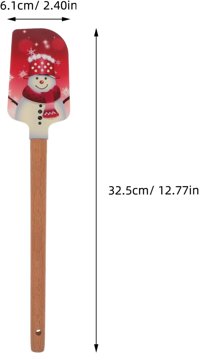 Cabilock 4Pcs Christmas Silicone Spatula Baking Kitchen Utensils for Cake Decorating and Jar Scraping image number 5