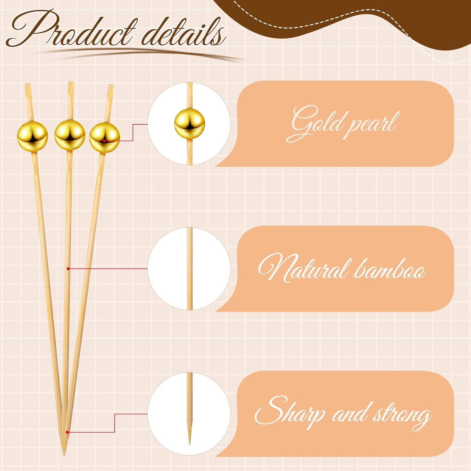 50 Pcs 14 Oz Disposable French Fries Cups Charcuterie Waffle Paper Popcorn Kraft Paper Boxes and 100 Pcs 4.7 Inch Wooden Cocktail Toothpicks Appetizers Fruits Dessert Sticks