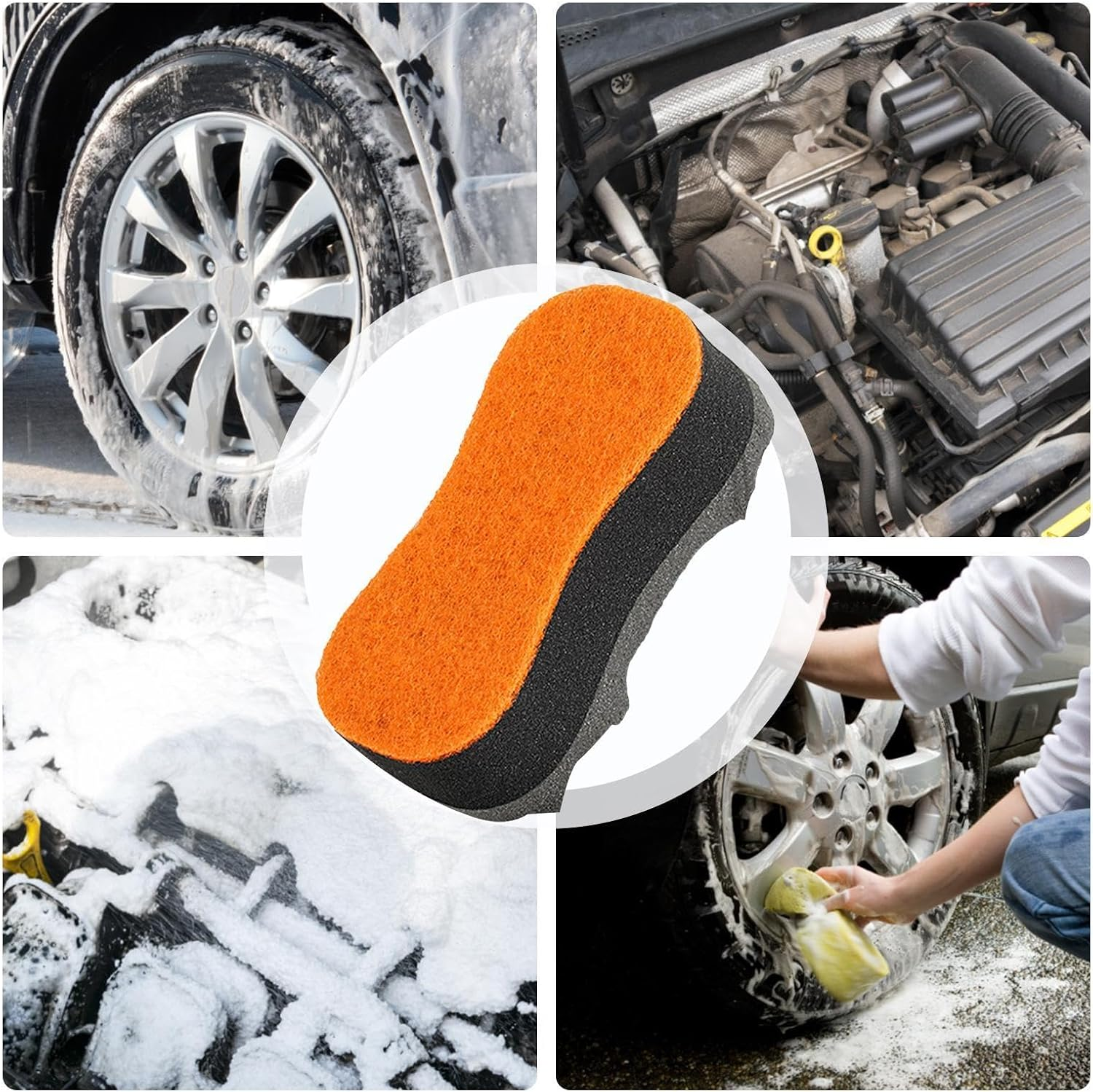 Car Sponges - Detailing Sponges, Vehicle Cleaning Sponge | Multipurpose Household Scrub, Wash Sponge for Truck, SUV, Automotive Details, Automotive Care Sponges for Car Cleaning Sponges image number 4