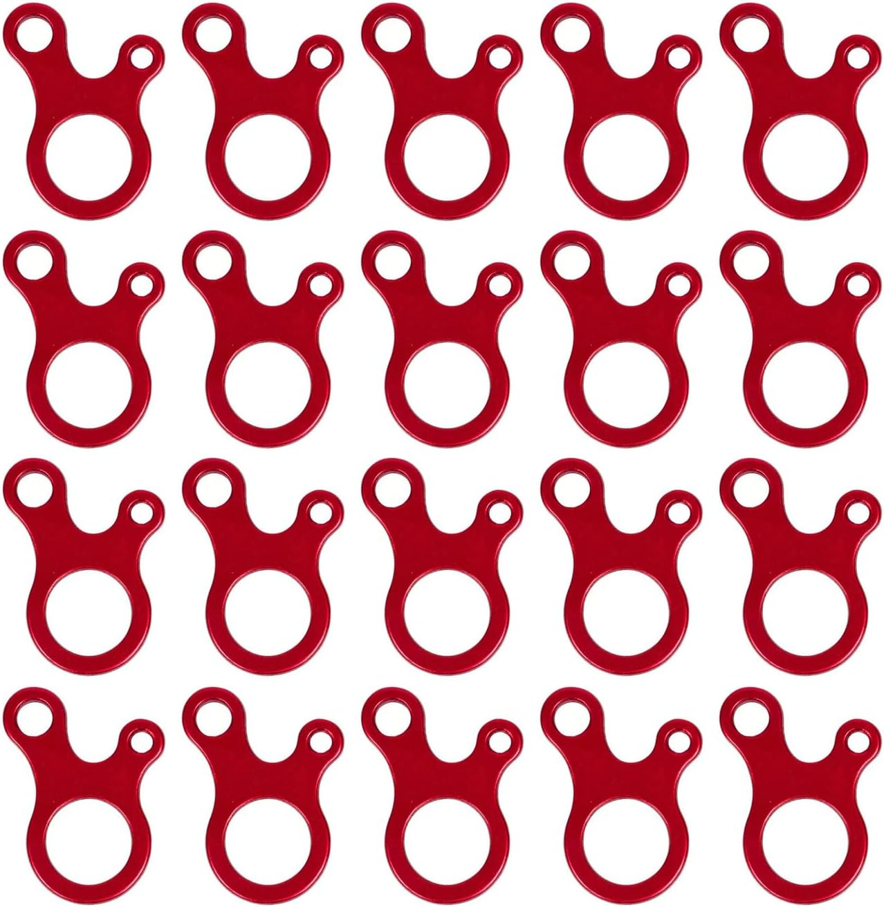 Takelablaze 20Pcs Guyline Wind Rope Buckle Aluminum Alloy Guyline Cord Adjuster Tent Tensioners Rope Adjuster Tent Rope Adjusters for Tent Camping Hiking Outdoor Activity image number 4