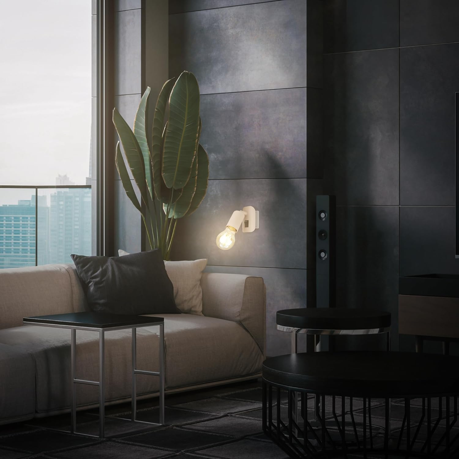 BRILONER - Indoor Wall Light, Swivel, E27 Socket, Bedroom, Wall Lamp, Kitchen, 9.5 X 6.5 X 8 Cm, Beige image number 3