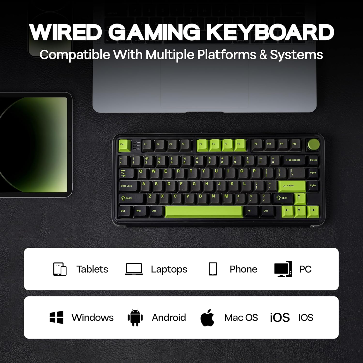 M75 Wired Hall Effect Gaming Keyboard with 8K Polling Rate, 0.128Ms Latency, 75% Rapid Fast Keyboard with DKS/MT/TGL/SOCD, Hot-Swappable Magnetic Switch, Knob, RGB Backlits, NKRO image number 3