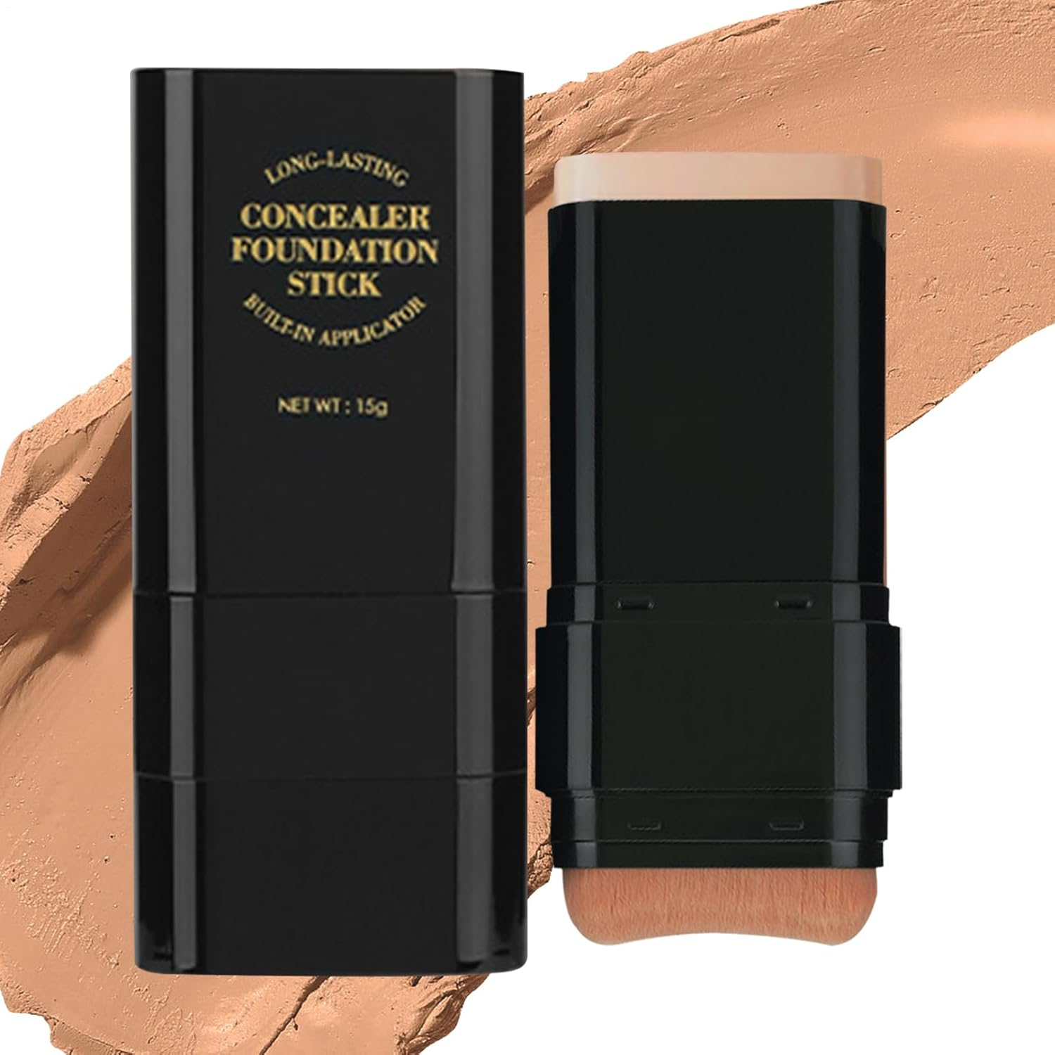 Concealer Foundation Stick - Full Coverage Foundation Stick | 15G Moisturizing Makeup for Women | Brightens Skin Tone, Non-Transfer, Dual-Ended Concealer Cream, Long-Lasting Face Primer for Ladies