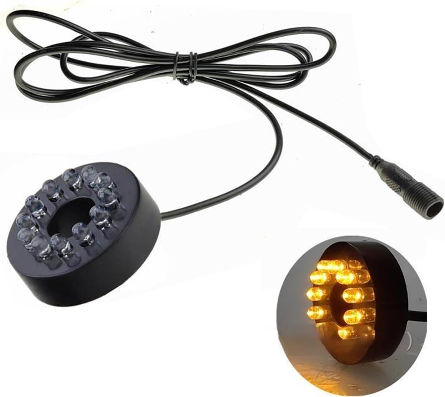 IOIUSKKU RGB LED Waterproof Connector Pond Light Underwater Fish Rack Light Underwater Pond Garden Stunning LED Tank, Yellow ，12LED