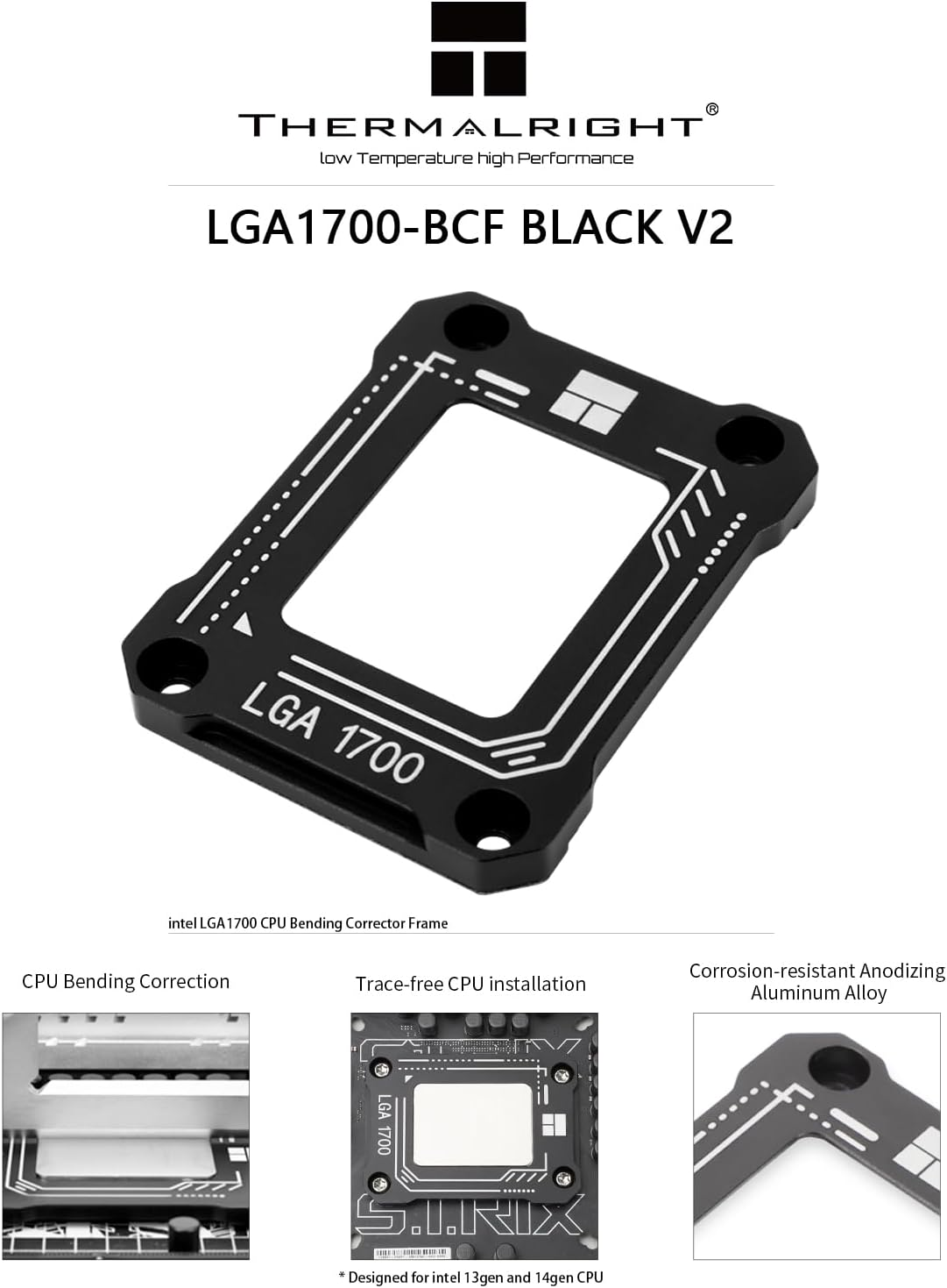 Thermalright LGA1700-BCF Black V2 CPU Retainer,Intel 12/13/14Th Anti-Bend Retainer, LGA17XX Corrective Bend Retainer, Standard for Heat Sinks image number 4