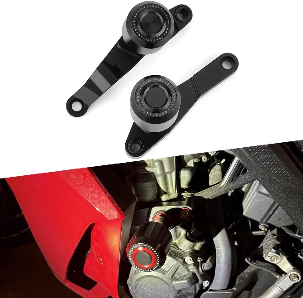 Modeer Motorcycle Frame Sliders Compatible with Hon&Da CB650R / E-Clutch 2024 2025 | CBR650R / E-Clutch 2024 2025 Falling Protector Crash Pads Cb Cbr 650 R Accessories (Black) - Blue image number 7