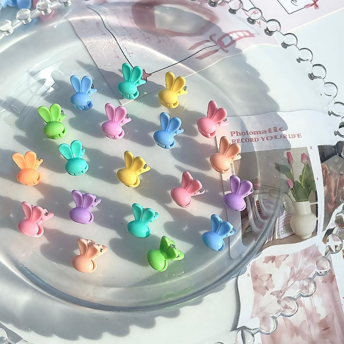 Pack of 36 Small Rabbit Hair Clips Mini Colourful Hair Pins for Women Matte Hair Clips Mini Hair Clips