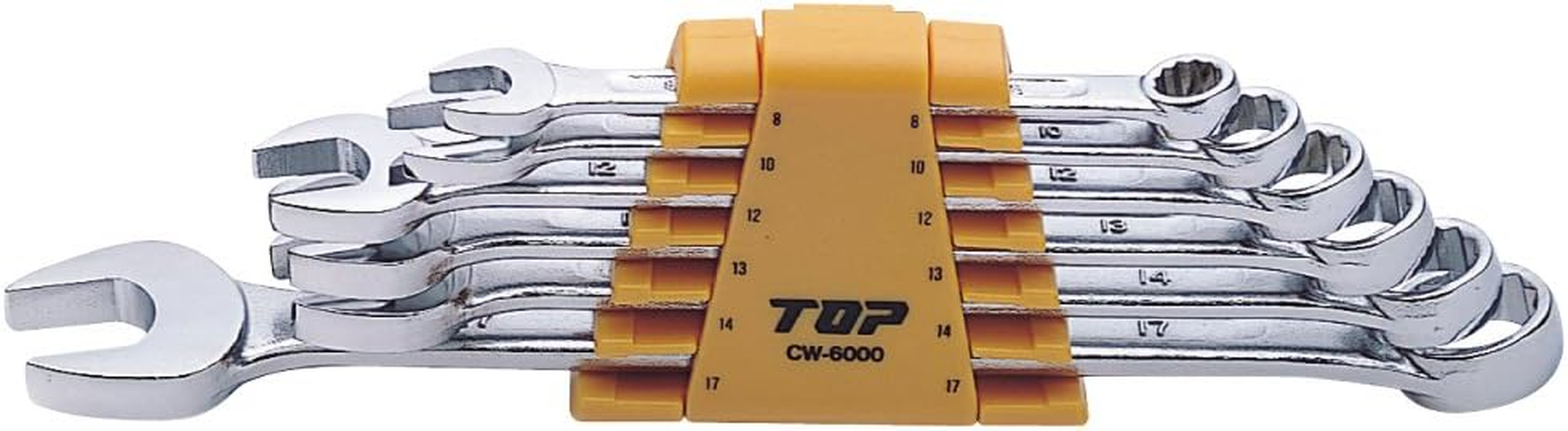 TOP CW-6000 Combination Wrench, Set of 6, 0.3-0.7 Inches (8-17 Mm), 12 Angles, Forged with Holder, Spanner, Made in Japan image number 2