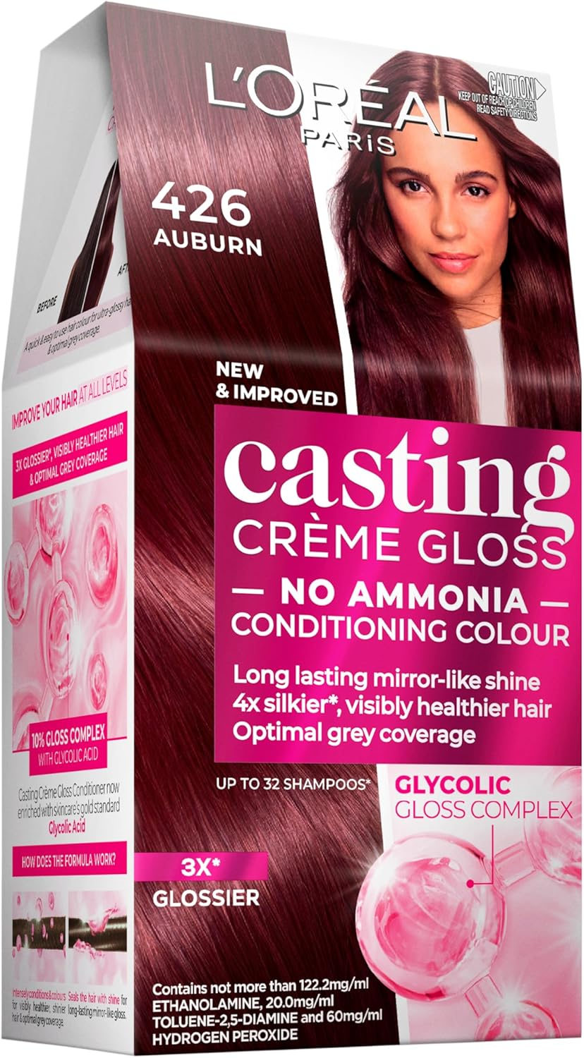 L'Oreal Paris Casting Cr&egrave;me Gloss Semi-Permanent Hair Colour - 550 Mahogany (Ammonia Free) (Pack of 2)