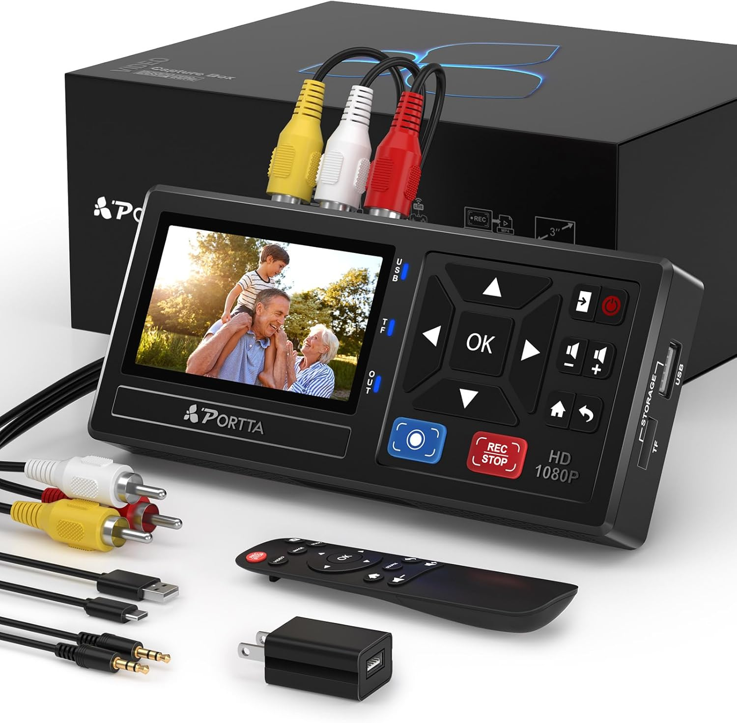 PORTTA VHS to Digital Converter, Video to Digital Recorder with Remote, RCA to HDMI Converter Compatible with VHS, VCR, DVR, DVD, Hi8, Mini DV, Camcorder, Cassette Tape, Gaming Consoles image number 3