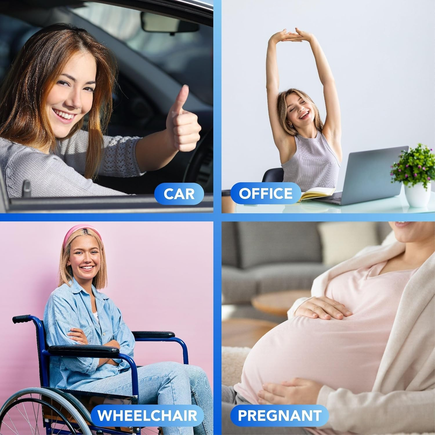 Wedge Car Seat Cushion: Memory Foam Truck Seat Cushion for Car Seat Driver - Sciatica and Back Pain Relief - Enhancing Driving Comfort (Cushion-2) image number 6