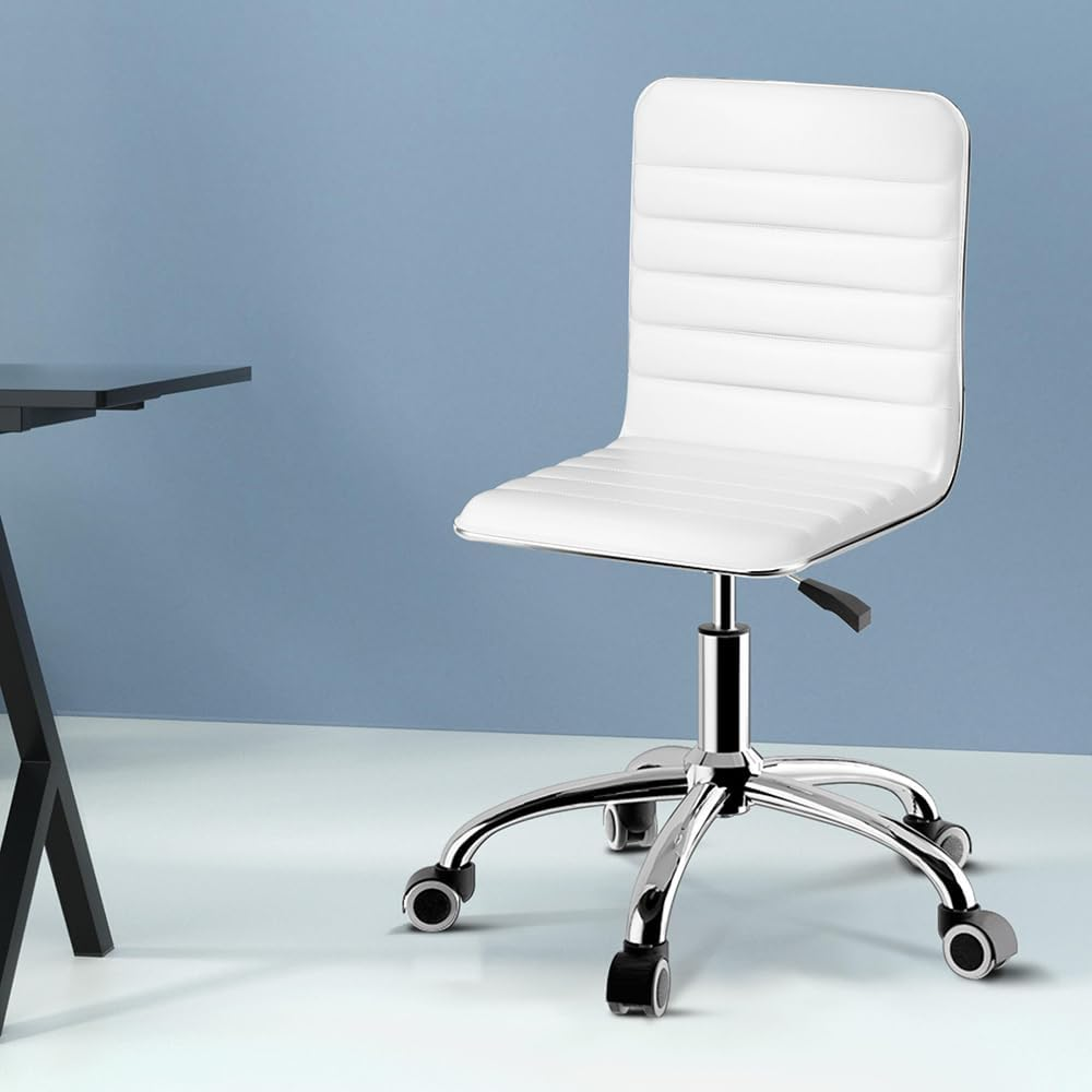 Artiss Ergonomic Office Chair, Leather Executive Desk Computer High Back Gaming Chairs with Wheels Swivel Height Adjustable Flip-Up Armrest, for Home Work Study Bedroom White image number 2