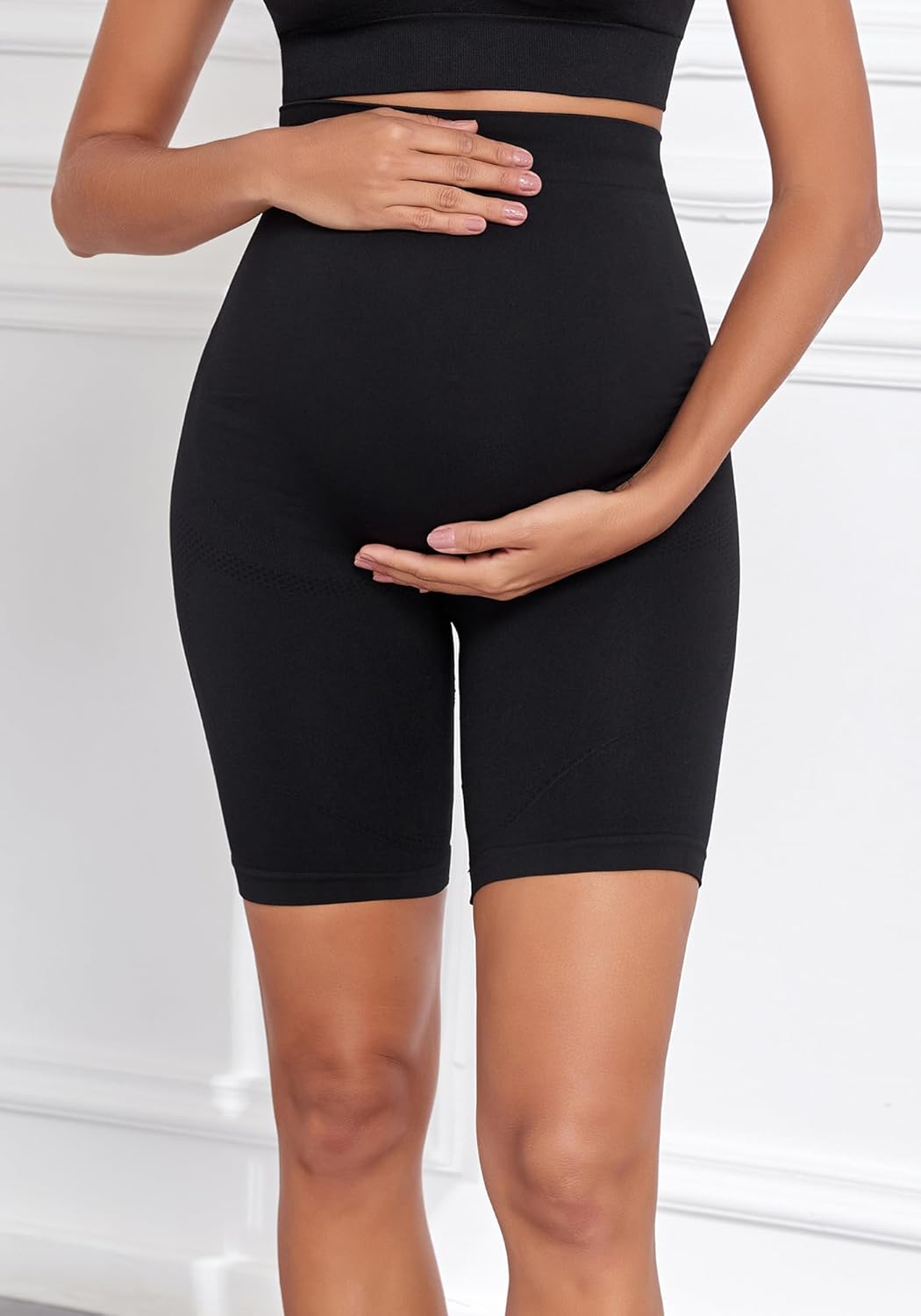 Lataly 3Pack Women'S Maternity Shorts over the Belly Yoga Biker Pregnancy Workout Running Active Shorts for Women image number 6