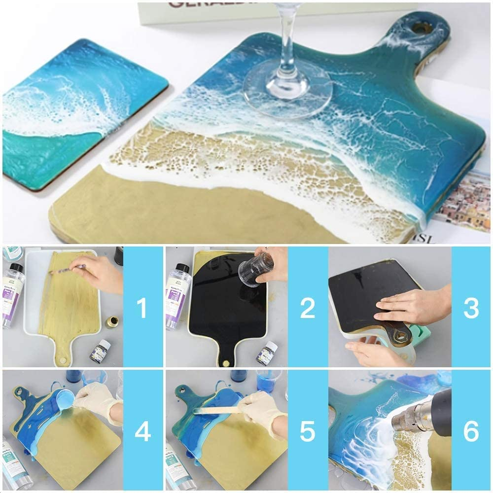 Resin Silicone Tray Molds, Epoxy Casting Mold for DIY Large Rectangle Serving Cutting Board with Handle, Kitchen Essential for Home Decoration and Crafting image number 4