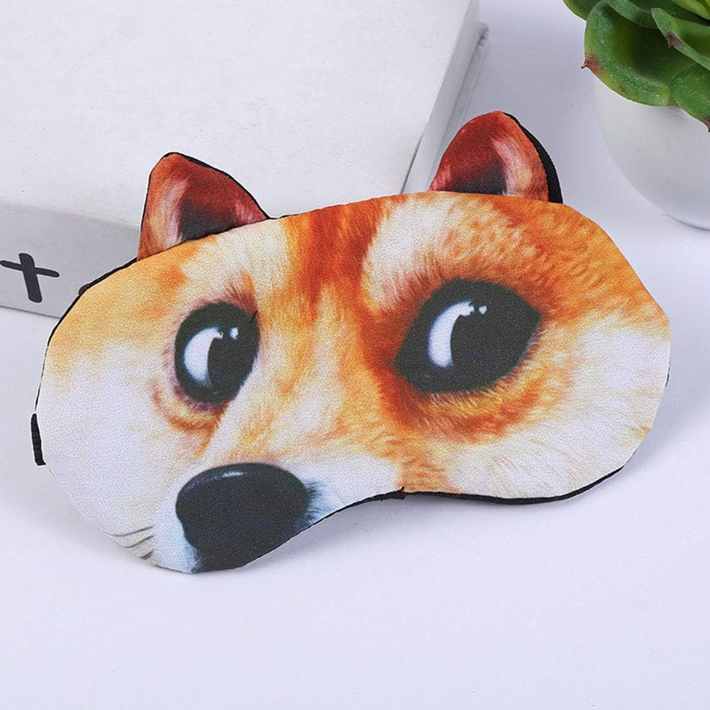 8 Pack Cute Animal Funny Sleep Eye Mask for Sleeping Cat Dog Soft Plush Blindfold Sleep Masks Eye Cover Eyeshade for Kids Girls Men Women Plane Travel Nap Night Sleeping image number 2