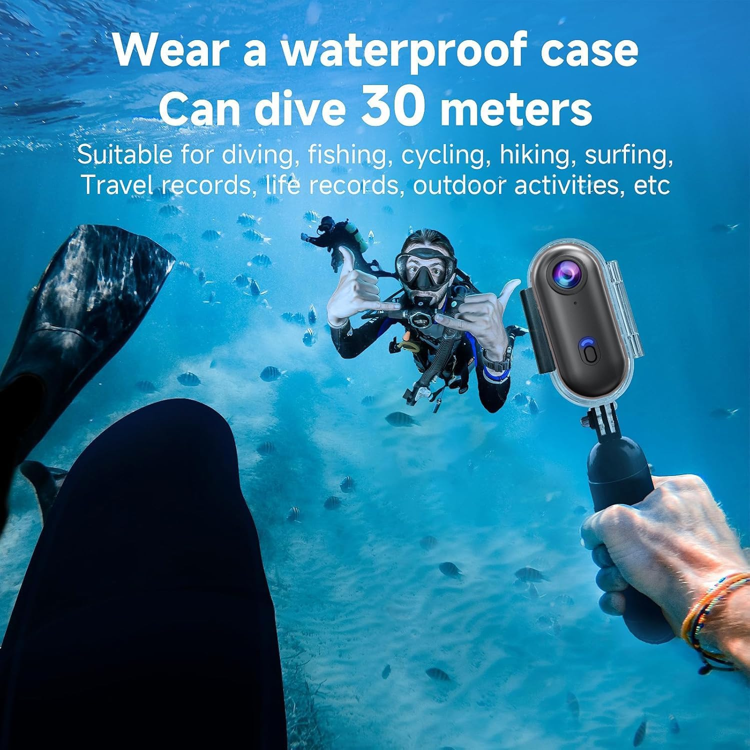 Body Camera Cam, 1080P Thumb Action Camera with Spring Clip, Wearable Necklace Mini Body Camera, Helmet Cam for POV Recording, Portable Vlogging,Cycling, Motorcycle, Travel (1080P White) - 1080P Black image number 7