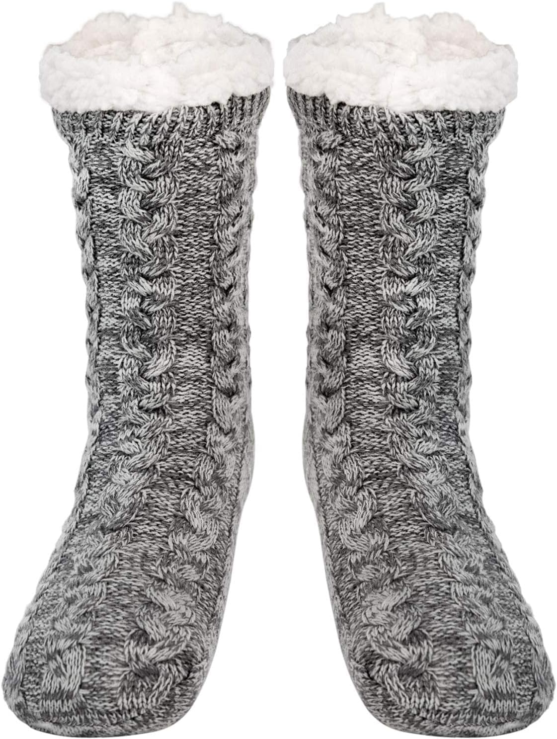 YADIFEN Mens Warm Fleece Lined Winter Soft Non Slip Socks Mens Slipper Socks (One Size Fits 6-12)