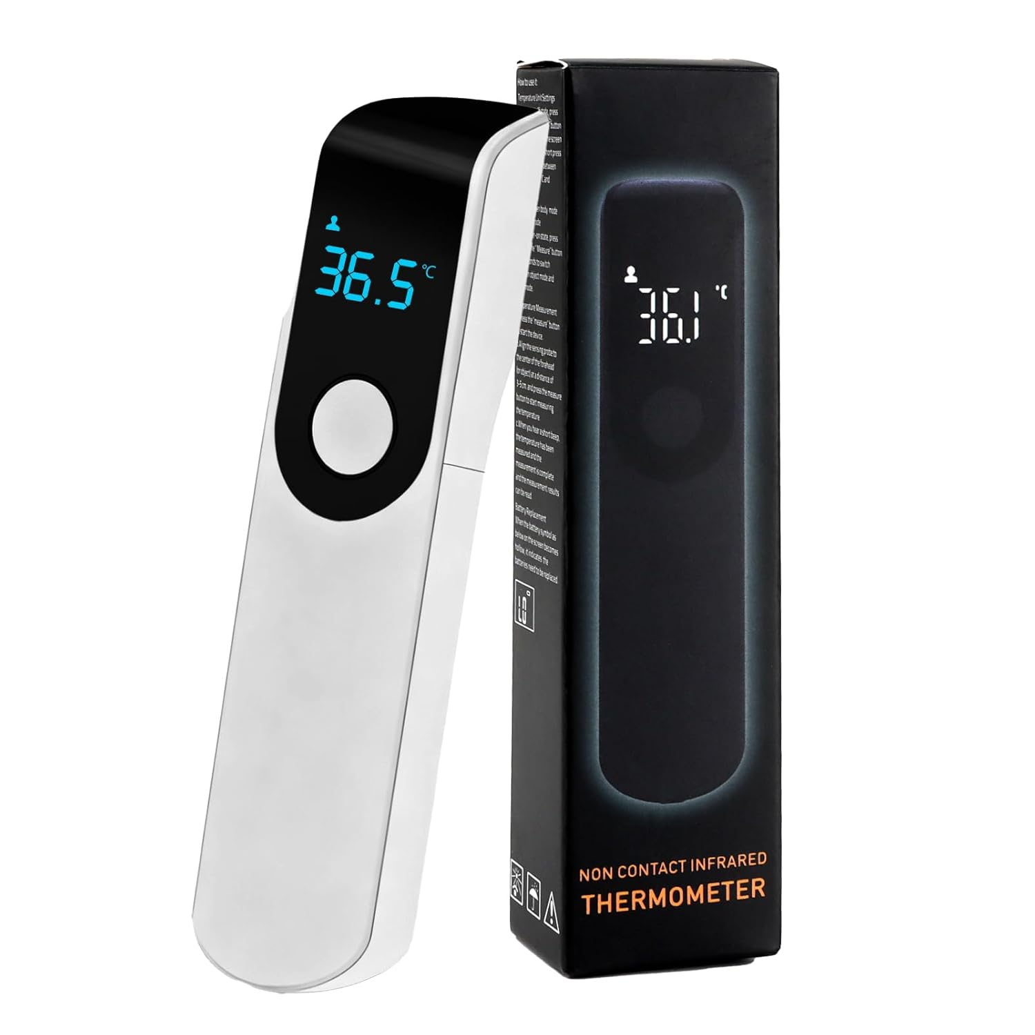 Mini Digital Forehead Thermometer, Non-Contact Infrared Thermometer for Babies Kids & Adults, Fast Accurate Reading with Fever Alarm & LED Display for Body and Object Temperature (White) image number 3