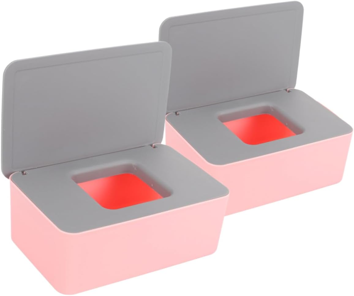 2Pcs Portable Wet Wipes Box Reusable Wipes Container Dispenser Wet Tissue Case image number 1