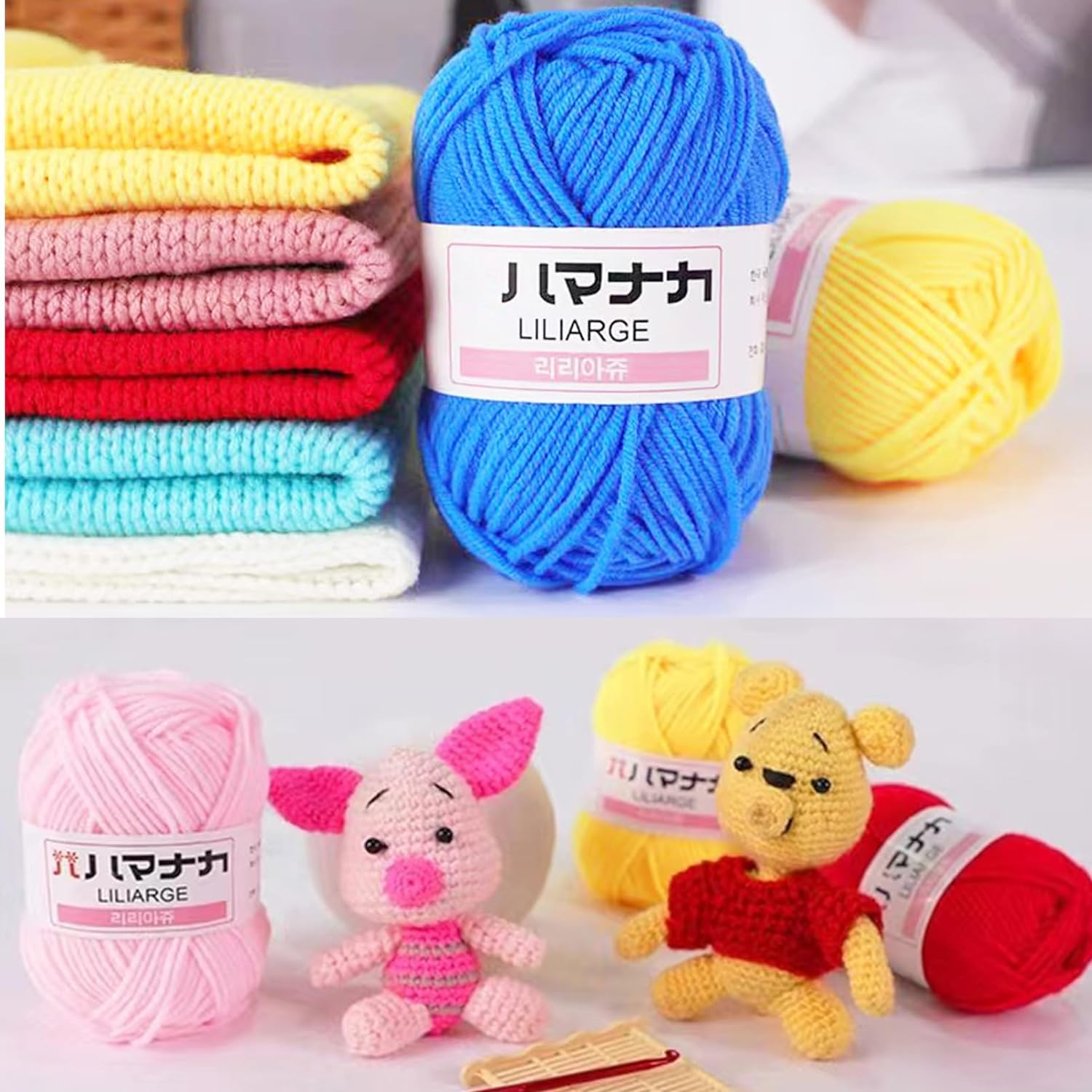 Knitting Yarn 16 Pack Soft Yarn for Crocheting and Knitting Craft Project Acrylic Crochet Yarn Ball image number 6