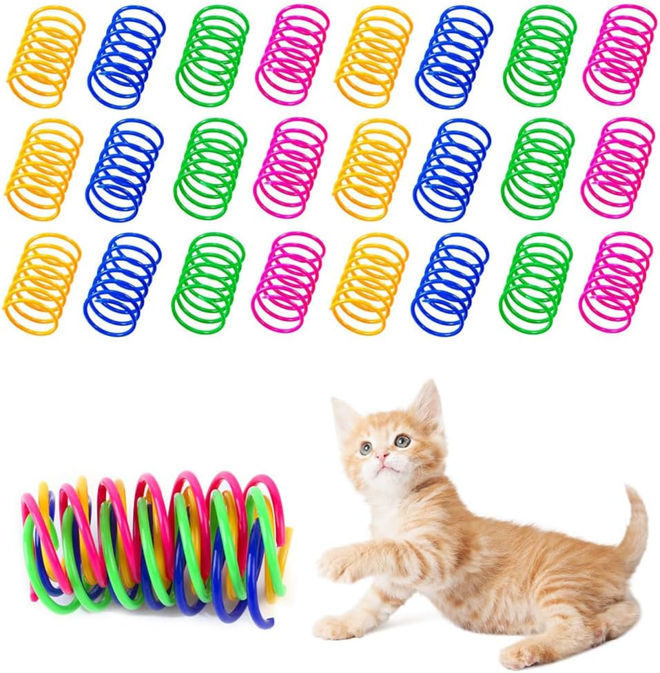 Cat Toy, Cat Spring Toy, Colourful Creative Plastic Spiral Springs Spiral, Interactive Spiral Cat Toy, Plastic Spiral Springs, Spiral Cat Toy, Toy Spiral Springs, 24 Pieces image number 6