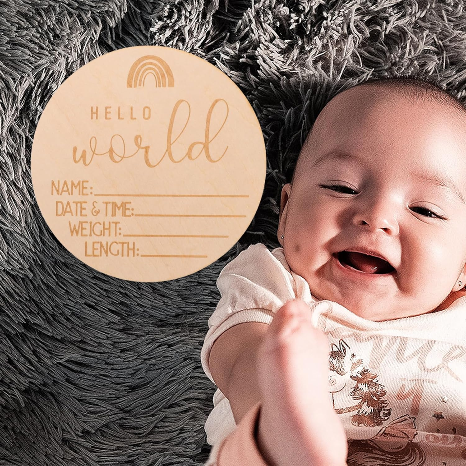 5Pcs Chips Commemorative Card Newborn Sign Birth Announcement Sign for Nursery Keepsake image number 6