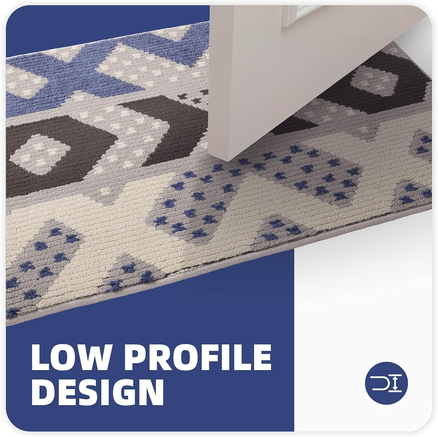 Color&Geometry Door Mats Indoor, 20"X32" Front Door Mat Door Rugs for Entryway Indoor, Non Slip Washable Entry Rugs for inside House, Absorbent M Mat Floor Mat Entryway Rug, Black Blue image number 1