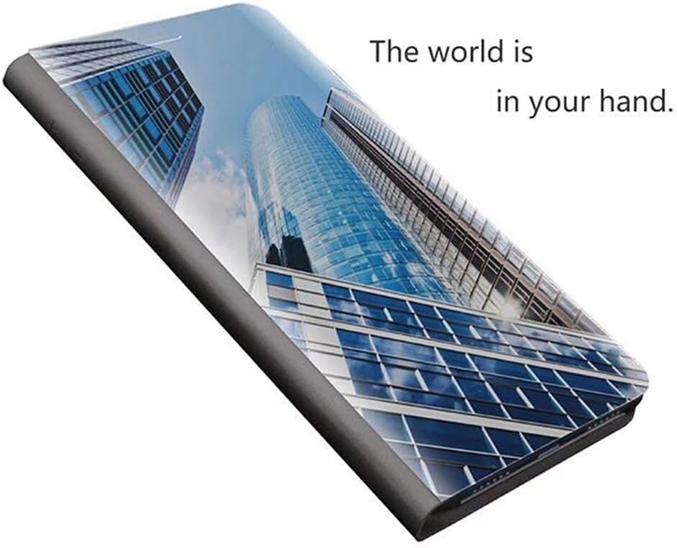 SEAHAI Case for Samsung Galaxy S25 5G, Mobile Phone Case Clear View Cover Mirror Flip PU Leather Case Plating PC Protective Case with Hard Stand Function - Black - Black image number 5