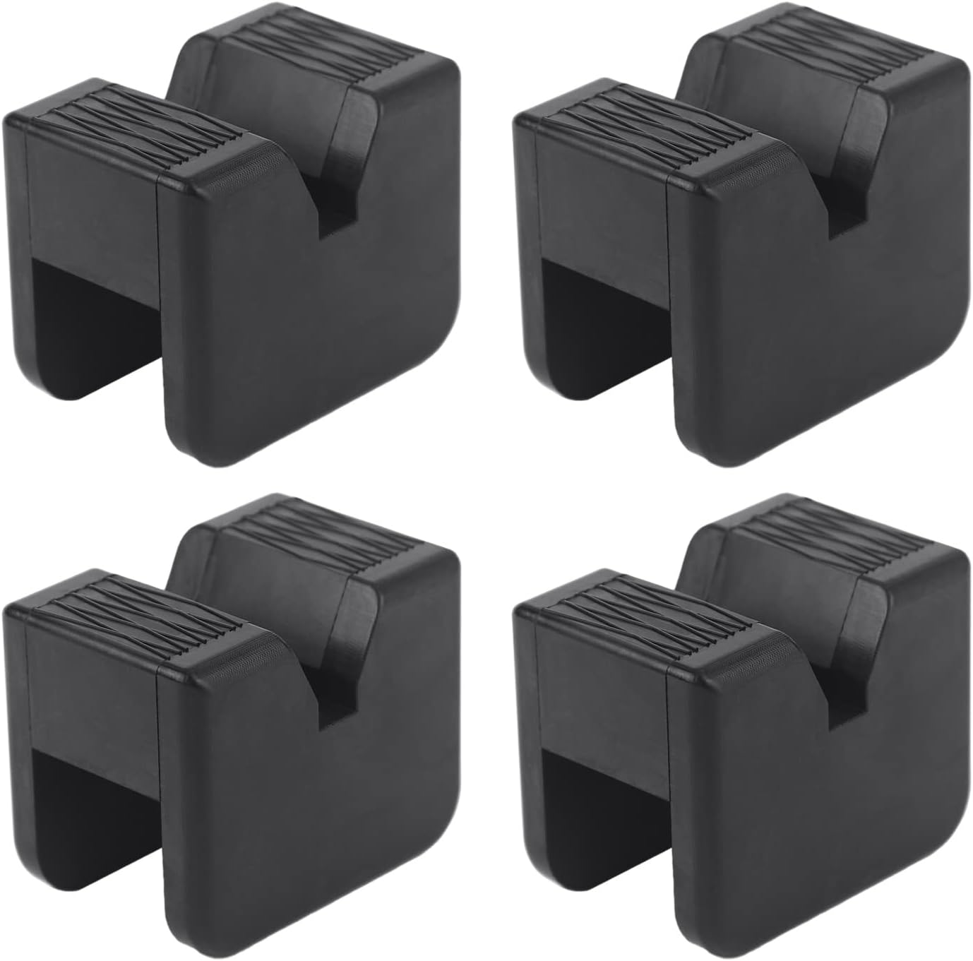 Jack Pad Adapter, Universal Heavy Duty Rubber, Slotted Frame Rail Pinch Welds Protector (4 Pack, 4 Ton Capacity, Car Compatible) image number 1