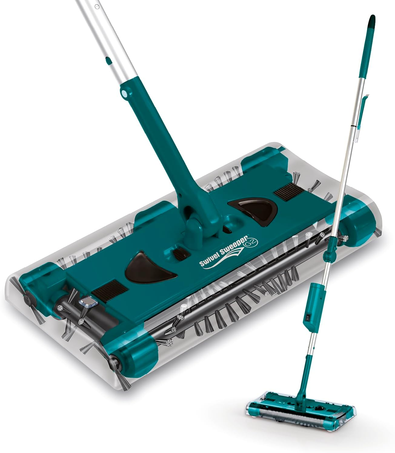 Swivel Sweeper Cordless Broom - Easy Crumb Pickup - Wireless, Bagless & Rechargeable - Floor Brush with Back-Friendly Articulated Joint and 360&deg; Rotation - Maximum Flexibility - Effortless Cleaning