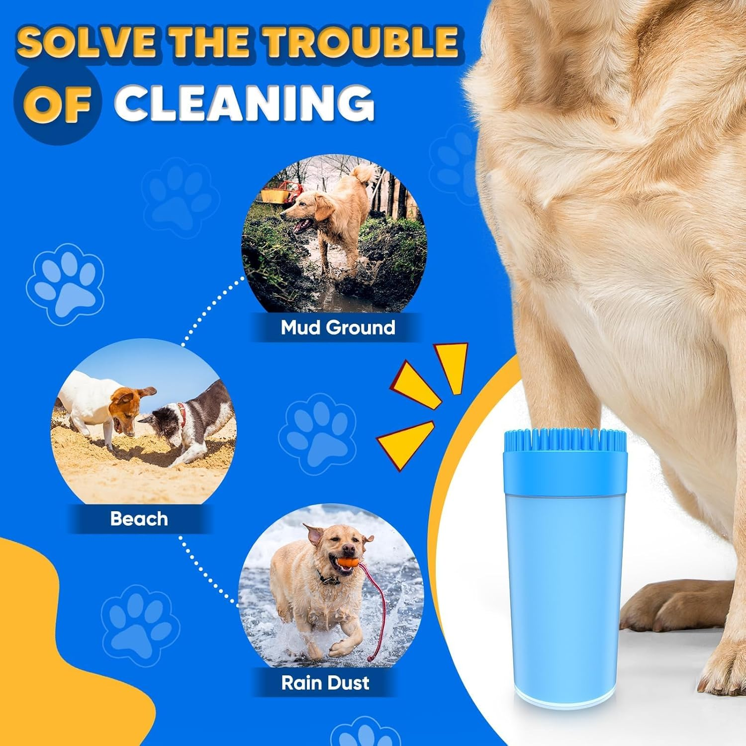 Dog Paw Cleaner & Washer for Large/Extra Large Breeds,Portable Dog Paw Washer,Paw Cleaner, Easy Cleaning Cup for Big Dogs Cat Blue image number 2