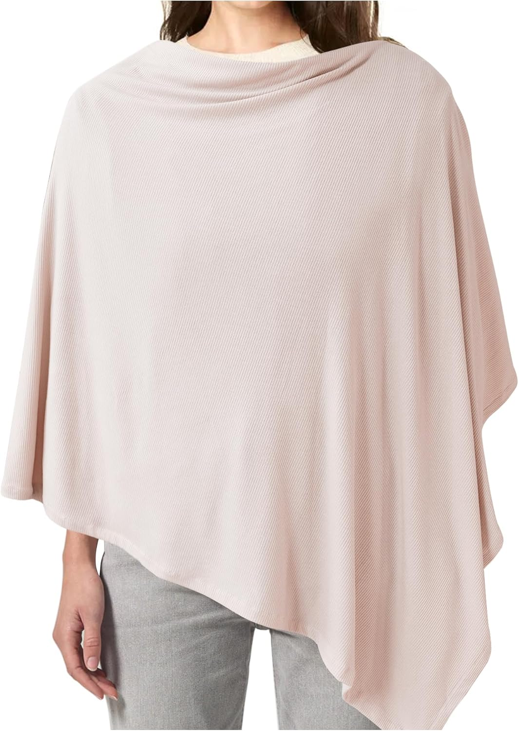 Konssy Knit Nursing Cover for Breastfeeding, 360&deg; Full Privacy Breathable Breastfeeding Cover, Multi-Use Carseat Canopy(Black)