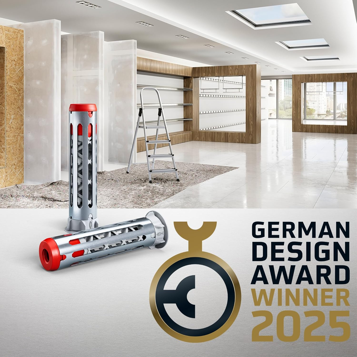 Fischer Duohm 5 X 55 S TX Cavity Dowels with Metric Panhead Screw and TX Drive for Fixing TV Brackets, Lights, Wall Shelves, Etc. in Panel Building Materials, Pack of 25 image number 1