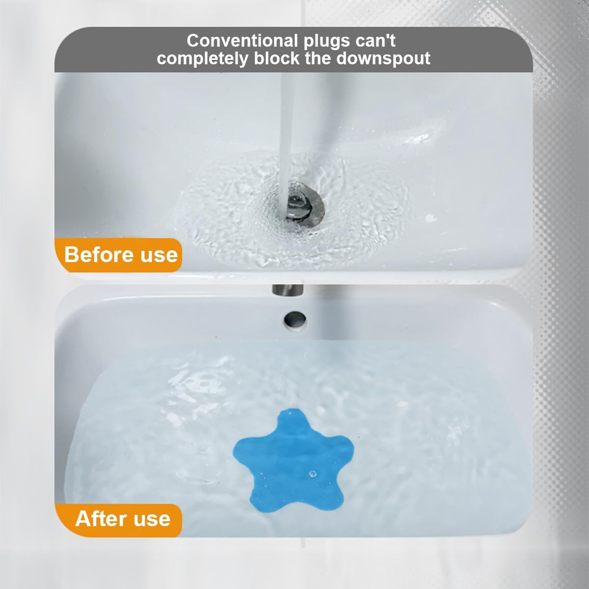 2 Pack Silicone Tub Stopper,Bathtub Stopper,Drain Plug,Hair Stopper,Adorable Universal Silicone Bath Drain Cover,For Kitchen Bathroom Accessories and Laundry (Gray&Blue) - Grayblue image number 6