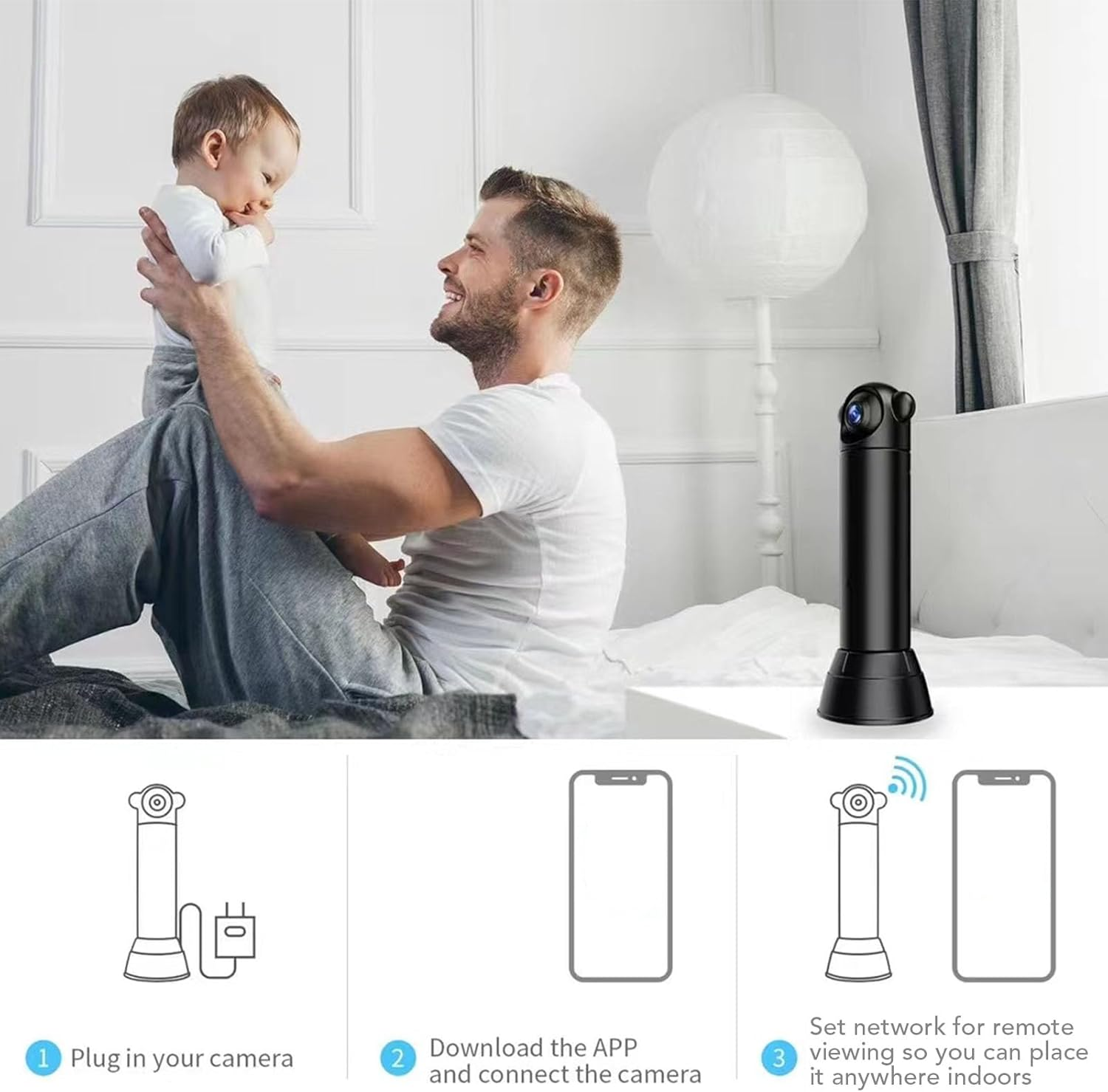 Pet Camera, 1080P HD Home Security Camera with Phone APP, Night Vision, 2-Way Talk, Cloud/Local SD Storage, Motion Tracking Alarm, Indoor Camera for Dog/Baby image number 2