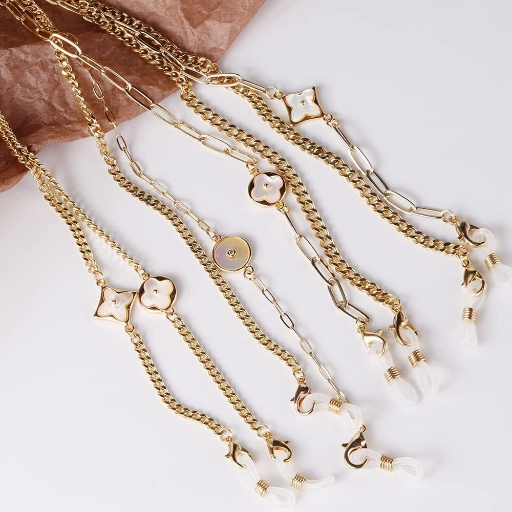 Necklace Sweater Necklace Glasses Hanging Chain Mask Hanging Chain for Women Lanyard Reading Sunglasses Hold Straps Cords Accessories Gold Necklace (Color : D, Size : 70Cm) image number 5